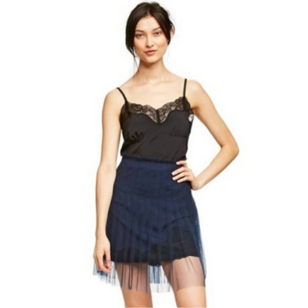 Rodarte for Lace Tulle Skirt in Navy Sz 12 NWOT
